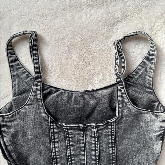 Gray Denim Western Sleeveless Dress - Picture 4 of 7